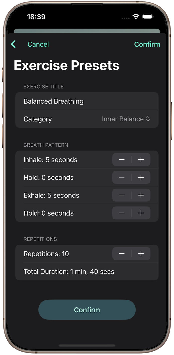 Image of the main exercise window